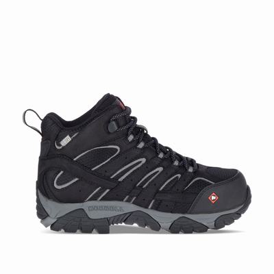 Merrell Moab Vertex Mid Waterproof Comp Toe Arbetsskor Dam Svarta (SE681405)